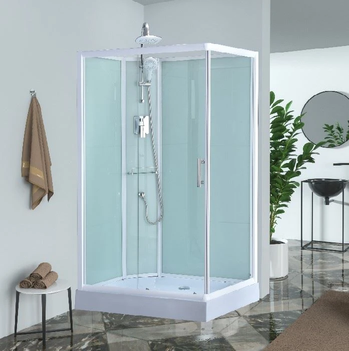 Modern Shower Cabin With White Profile