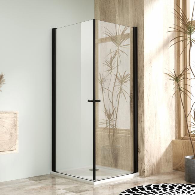 Square Shower Enclosures With Tempered Glass And White Tray